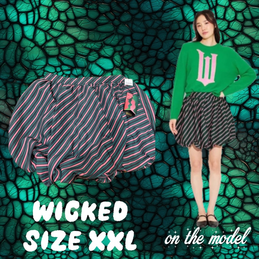 Paul Tazemann Wicked Striped Bubble Elphaba Glinda Mini Skirt - size XXL